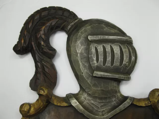 Medieval Knight's Helmet with Griffin Wall Plaque Hanging Made in Spain VTG 3