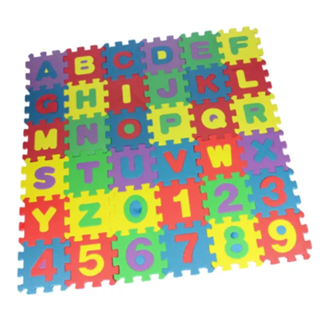 Colorful Alphabet and Numbers Foam Puzzle Play Mat 36pcs Tile Baby Crawling Rug 3