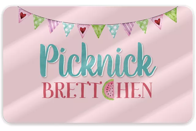 120182 Brettchen für Dich - Picknick Frühstücksbrett Schneidebrett Geschenk