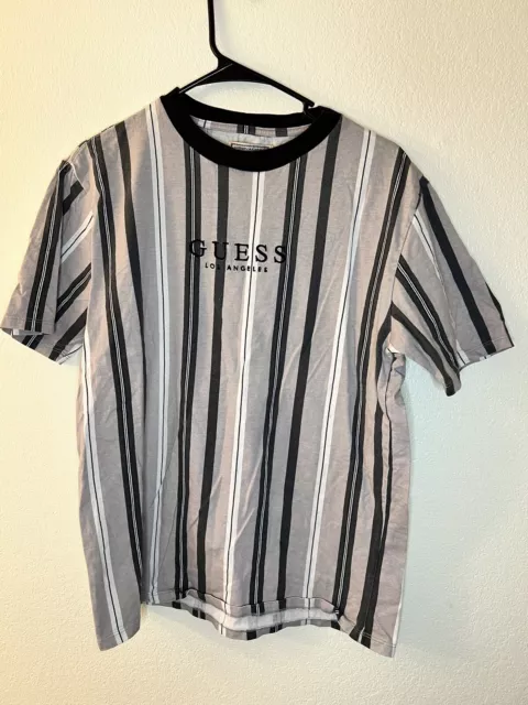 Guess Originals Womens T-Shirt  Size XS Oversized,Striped,Short Sleeve