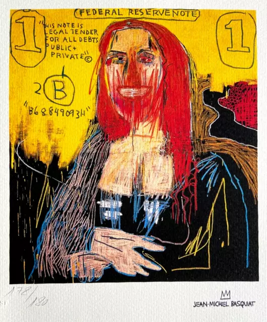 Jean-Michel Basquiat Mona Lisa Lithographie [ Keith Haring Marcel Duchamp]