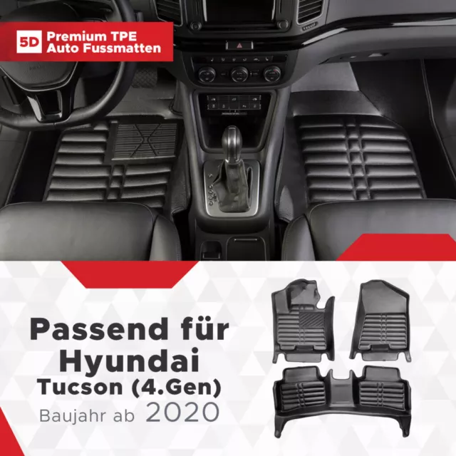 5D Premium Auto Fussmatten TPE Set passend für Hyundai Tucson (4.Gen - für 4x...