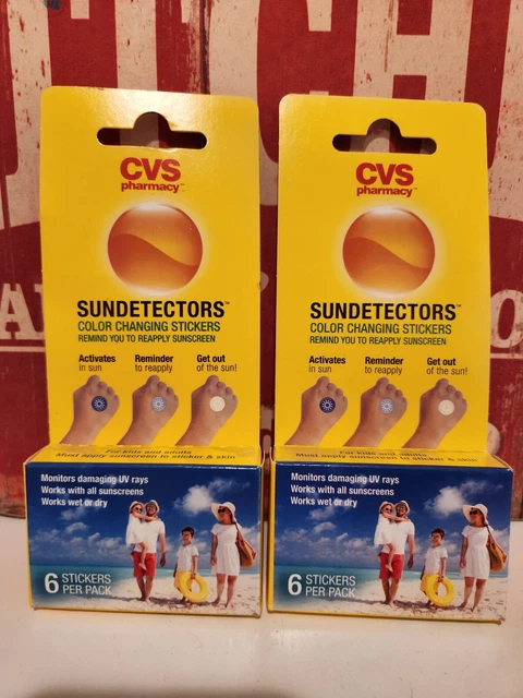 Pegatinas que cambian de color CVS Sundedetectors te recuerda que vuelvas a aplicar 6 por paquete de 2 paquetes