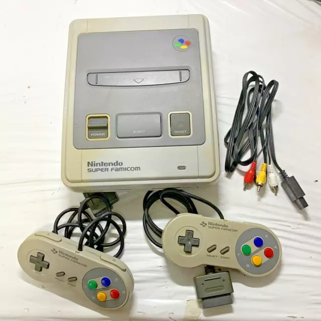 1chip 02 Nintendo Super Famicom Console Controller x2 SNES Japan ver. Tested JP