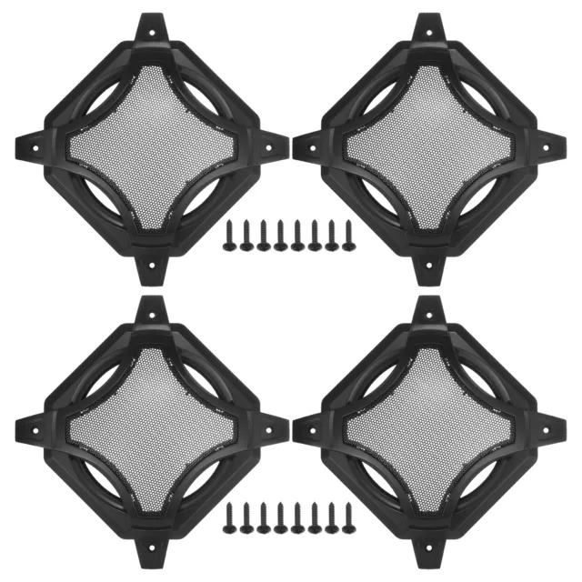 Cubierta para Parrillas de Altavoces de Coche de 6" Cuadrada, Hierro Negro, 4pzs