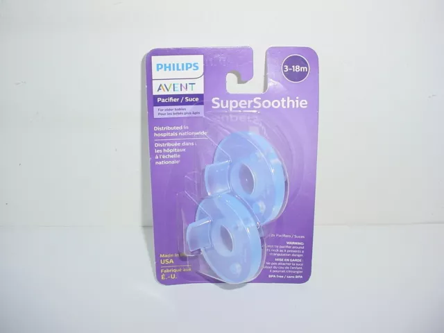 Philips Avent 2-Pack Super Soothie 3 Months+ Pacifiers in Blue BPA Free