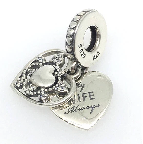 MY WIFE ALWAYS Pendant Charm Pandora Genuine S925 Ale Hallmark