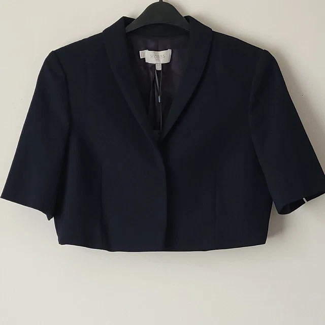 HOBBS SHORT Sleeve Jacket Navy Cropped Size Uk 12 BNWT RRP 149. 64.99 PicClick UK