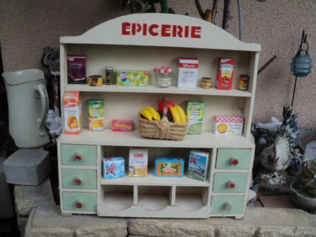 Jouet Ancien – Épicerie En Bois – Jeu D'imitation Vintage – Occasion