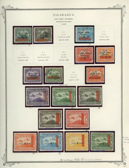 NICARAGUA Air Post Scott Specialty Album Page Lot #120 - SEE SCAN - $$$