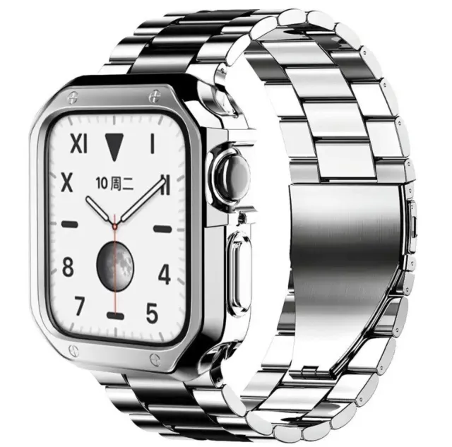 Apple Watch KIT per SE/6/5/4 44mm Cinturino/Case/Pellicola acciaio inox + tool