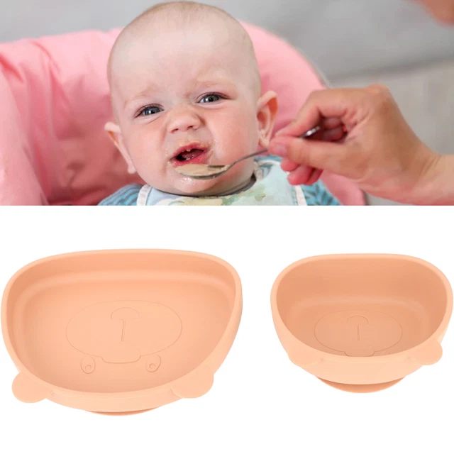 Plato de silicona para bebé en forma de panda 3 piezas plato para bebé con succión para el hogar