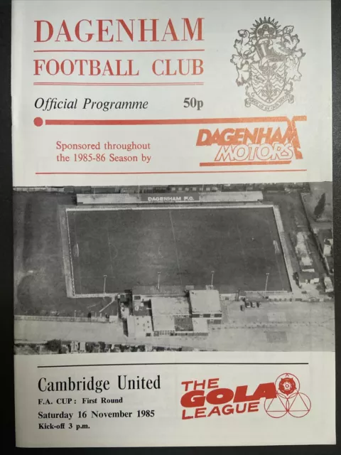 Dagenham v Cambridge United(FA Cup 1st Round 85/6) 16/11/85