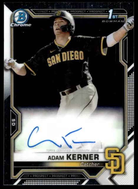 2021 1st bowman Chrome Auto CPA-AK Adam Kerner Padres Autograph