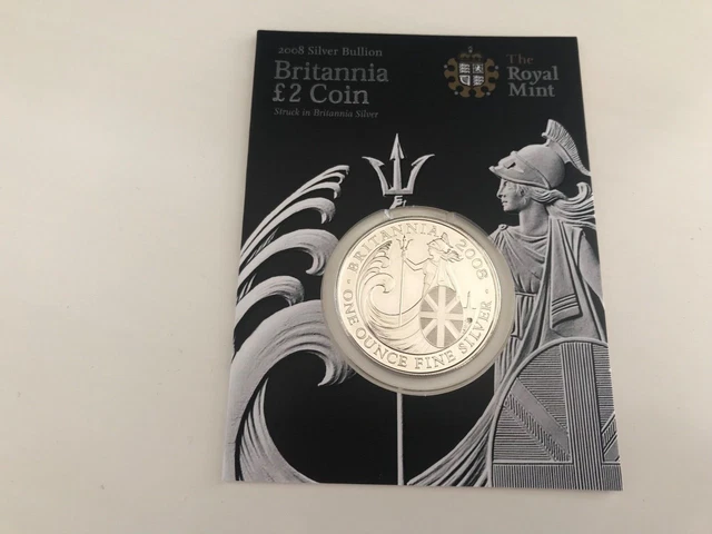 2008 Britannia Fine Silver 1Oz 1 Ounce 2 Pounds Coin