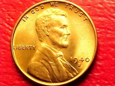 1940-S Bu Unc Ms Lincoln Wheat Penny Cent Uncirculated Gem! Pq!!+