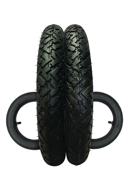 Lot De 2 Pneus Et 2 Chambres à Air BMX DURO - 16 X 2.125 - Noir/Gomme - COMP III