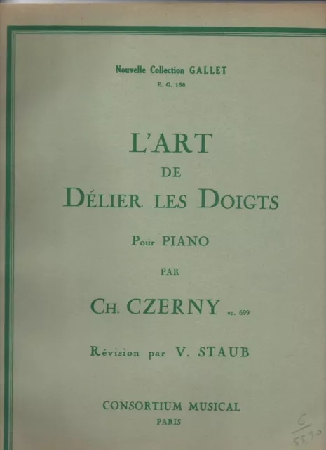 L'art de délier les doigts pour piano par CZERNY op. 699