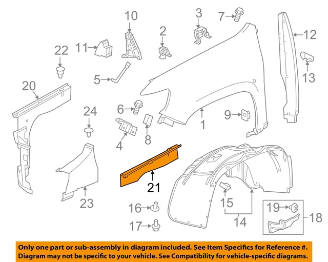 GM OEM Fender-Side Housse Gauche 23440910