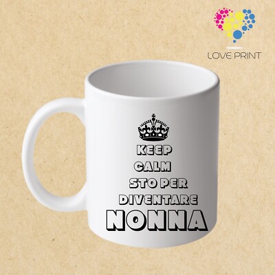 Tazza 8 x 10 cm Ceramica con Scritta Super Nonna Idea Regalo Festa Nonni 
