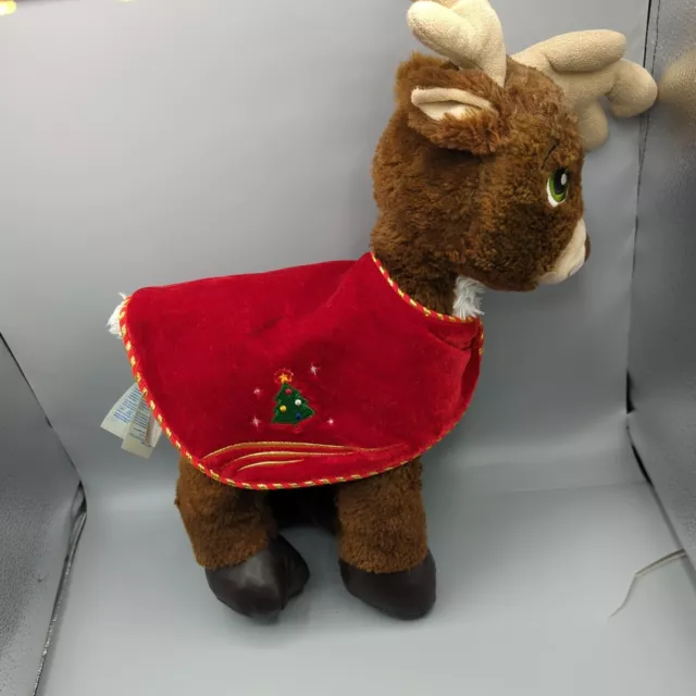 Build A Bear Team Santa Adorable Dasher 18" Reindeer Plush W/ cape (No Name tag)