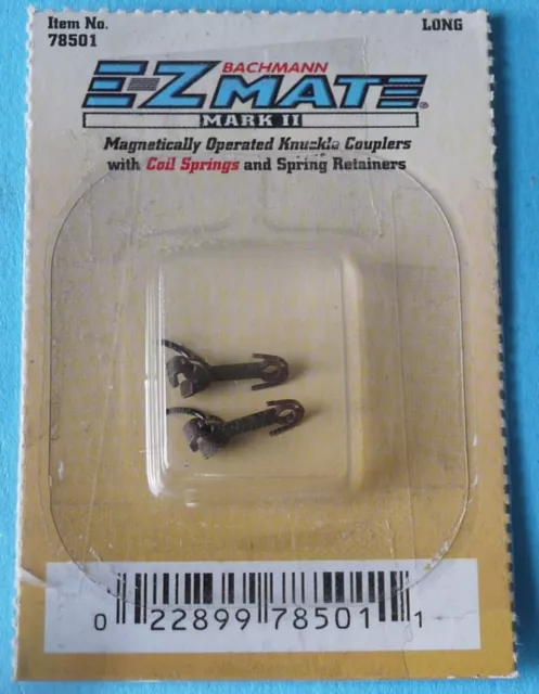 78501 Bachmann EZ Mate Mark II Magnetic Knuckle Couplers + Springs Long N Gauge
