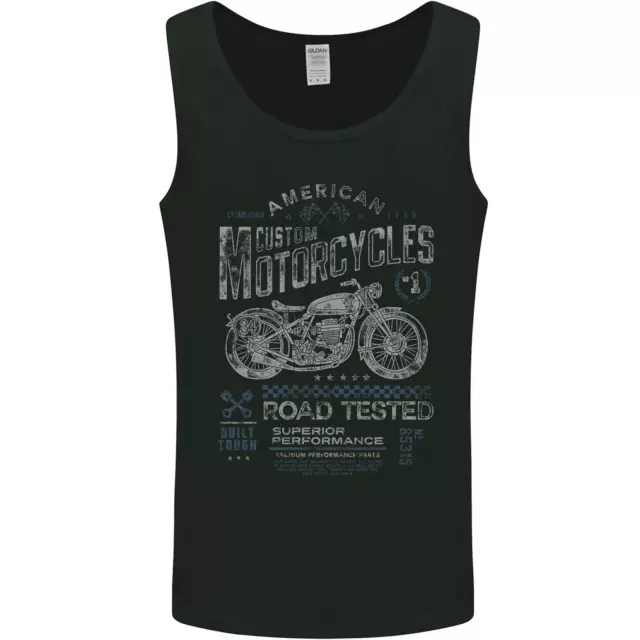American Custom Motorcycles Motorbike Biker Mens Vest Tank Top