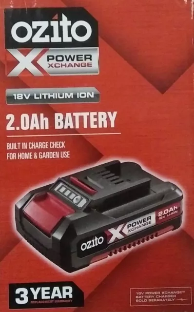 Ozito Power X Change 18V 2.0Ah Li-Ion Battery Spare Replacement 3 Year Warranty