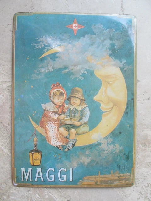 Plaque publicitaire maggi en tôle emboutie - 30 x 40 cm