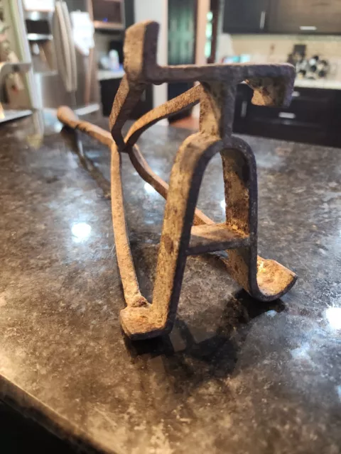 Antique Hand Forged Wrought Iron Twisted Iron Cattle Branding Iron - T & A.