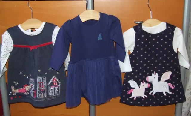 Pacchetto 3 abiti abiti per bambina 3-6 mesi Benetton Debenhams George