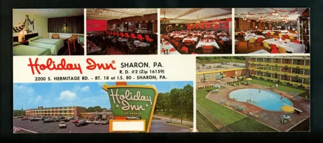 Oversized postcard Pennsylvania PA Sharon Motel Restaurant Holiday Inn interior