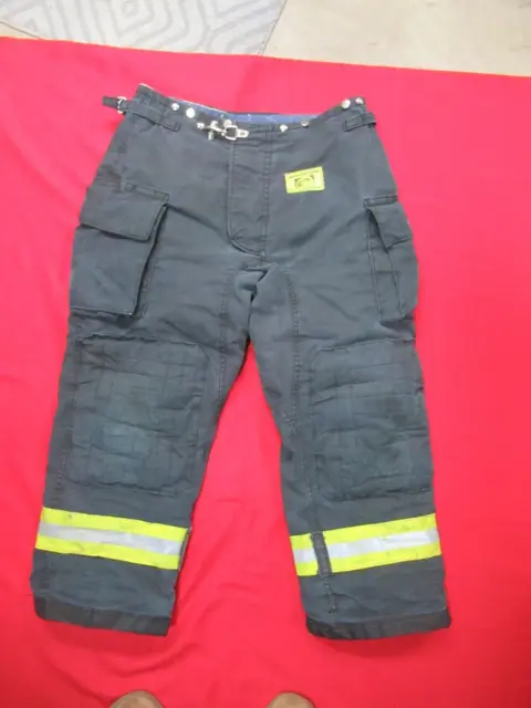 BLACK MORNING PRIDE Fire Fighter Turnout PANTS 38 X 30 BUNKER GEAR RESCUE TOW