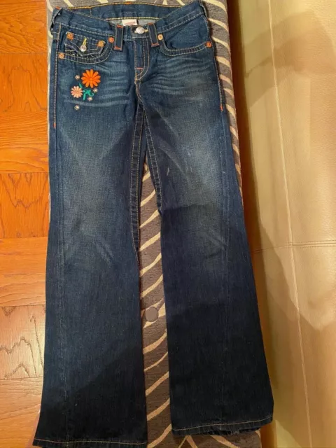 True Religion Blue Jeans with Design Kids Size 12