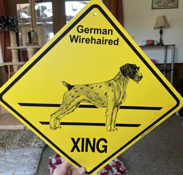 New!! German Wire hair Pointer Dog Crossing Xing Sign, KC creations Great Gift!