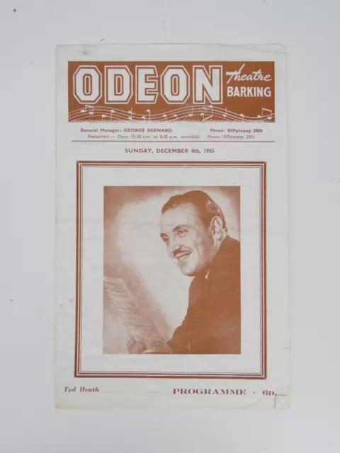 Theatre Program Odeon Barking THEATRE 1955 Jed Heath Vintage Collectible