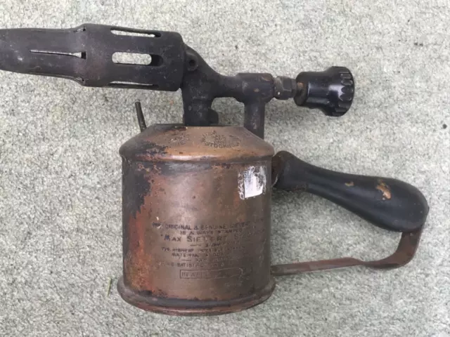 Sievert Brass Paraffin Blow Torch Lamp Original Antique Vintage