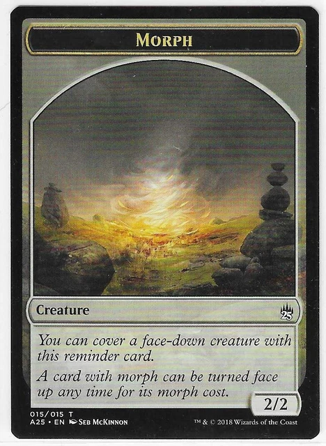 MTG Morph Token Masters 25 Token Creature Magic Card #015/015 Unplayed