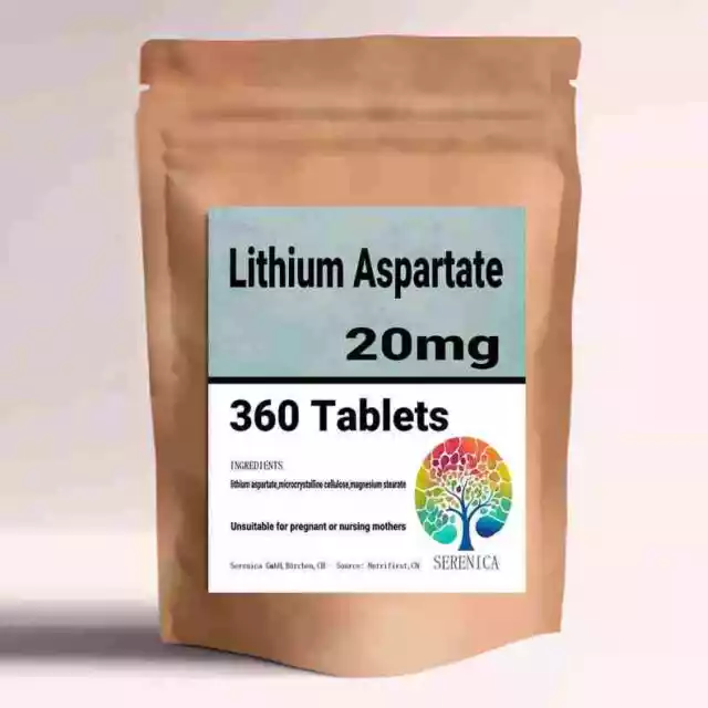 Lithium Aspartat 20mg Angst Depression Fortgeschritten x 360 Tablets