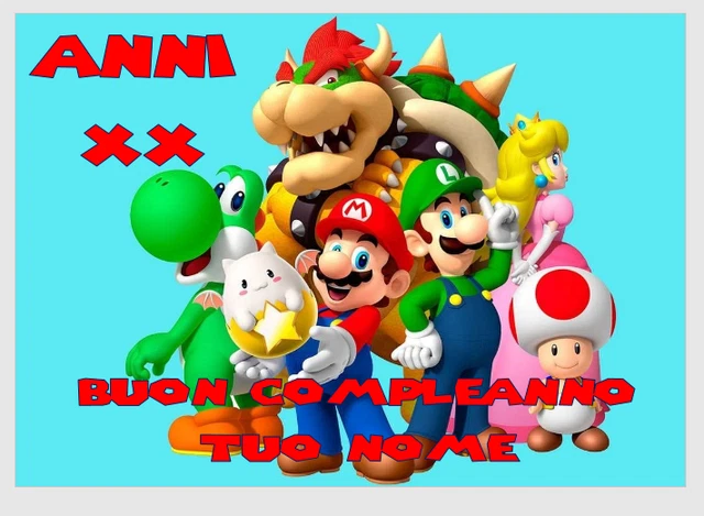 Torta Super Mario In Ostia O Pasta Di Zucchero Decorazione - Foto 7