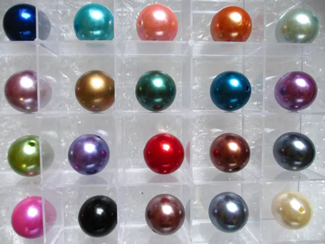 Large Round Beads, Faux Pearl, 16 18 20mm 22mm 24mm & 28mm; 20 Colours 25 -10pcs