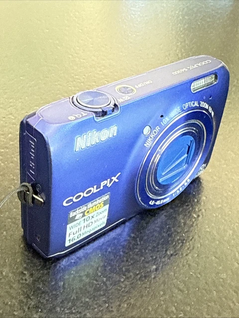 NIKON COOLPIX S6300 16.0MP Blue Digital Camera 10X Zoom