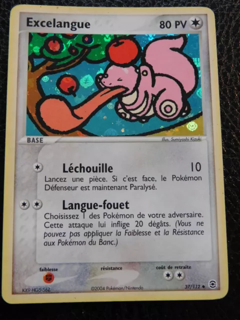 carte pokemon excelangue 80 pv 37/112 holo  rouge feu et vert feuille version fr