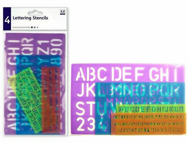 LETTER STENCIL SET Alphabet Letters Number Plastic Stencils Large ...