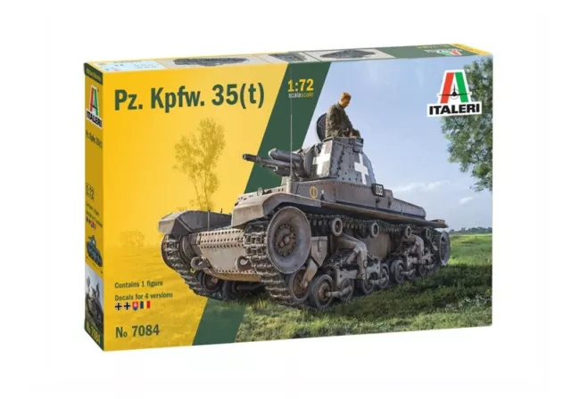 Italeri 7084 1/72 Scale Model Kit WWII German Light Tank Panzer Pz.Kpfw.35(t)