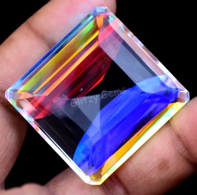 Natürlich Regenbogen Farbe Mystic Quarz Smaragd 131.70 CT Makellos Certified Gem