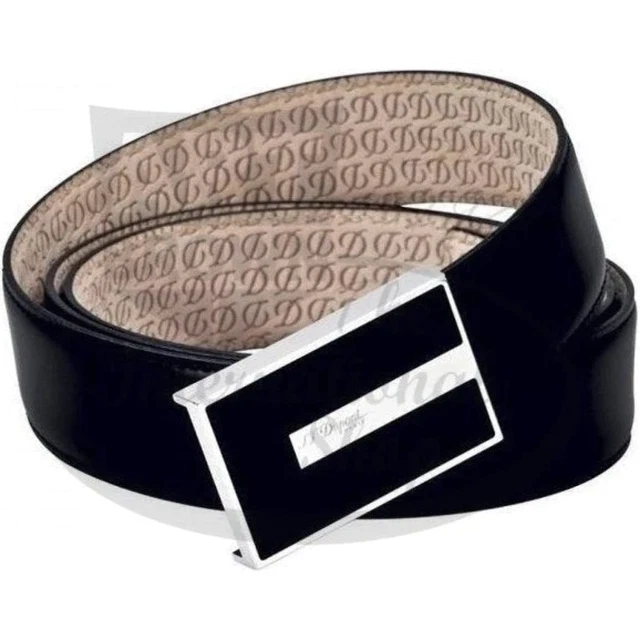 S.T. Dupont Line D Heritage Belt with Black Lacquer and Palladium, 051185