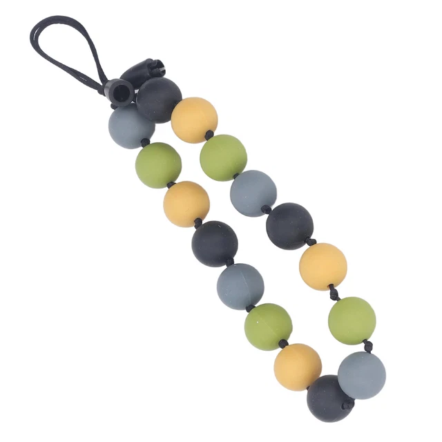 (Noir)Collier De Dentition Collier à Mâcher Pour Bébé Massage Des Gencives