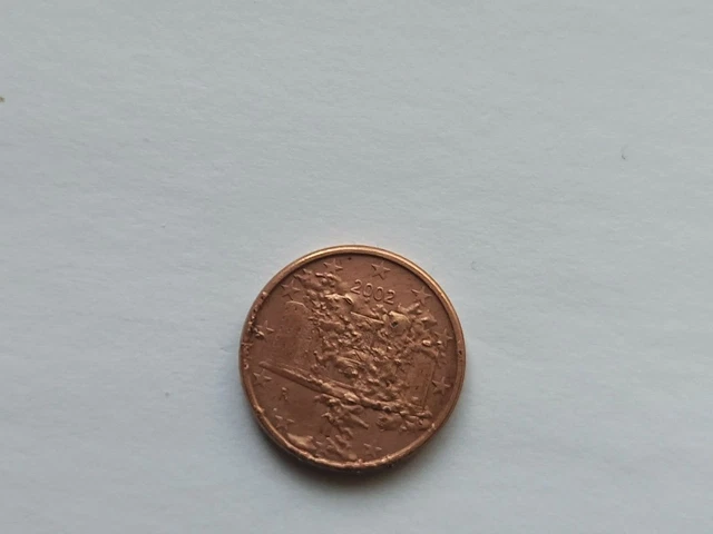 1 Cent Münze Aus Italien Fehlprägung 2002
