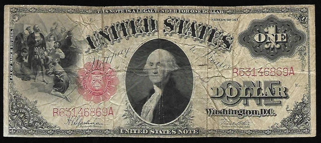 Fr. 36 1917 $1 One Dollar Legal Tender U S Note  F-Vf #  291